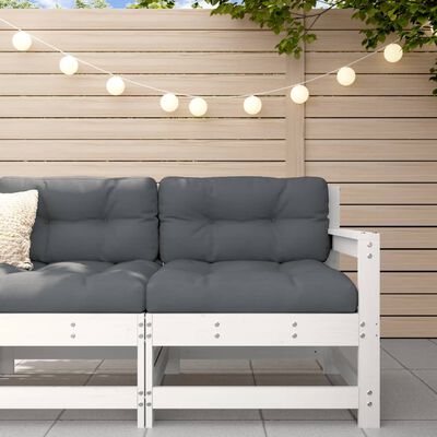 vidaXL Garden Corner Sofa White Solid Wood Pine