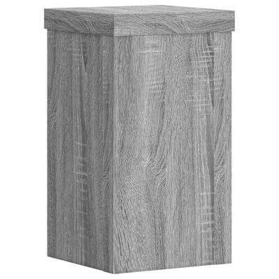 vidaXL Plant Stands 2 pcs Grey Sonoma 10x10x18 cm Engineered Wood