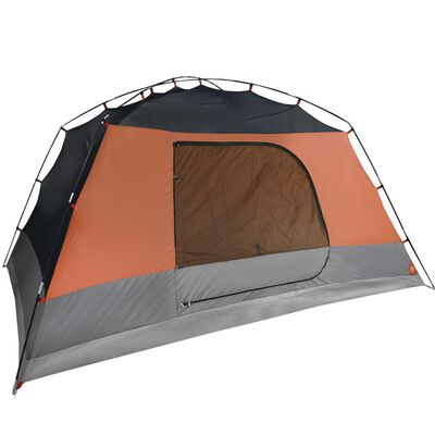 vidaXL Family Tent with Porch 6-Person Grey and Orange Waterproof