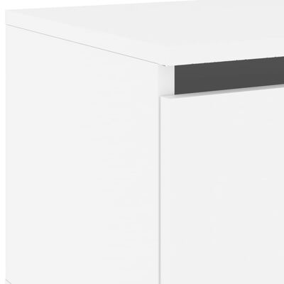 vidaXL Wall-mounted Bedside Cabinet with LED Lights White