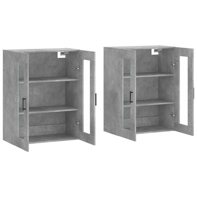 vidaXL Wall Mounted Cabinets 2 pcs Concrete Grey Engineered Wood