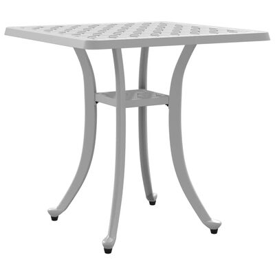 vidaXL Garden Table White 53x53x53 cm Cast Aluminium