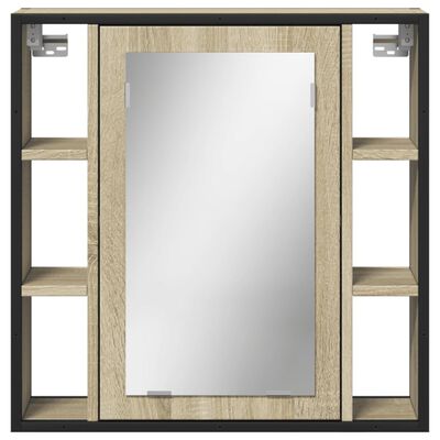 vidaXL Bathroom Mirror Cabinet Sonoma Oak 60x16x60 cm Engineered Wood