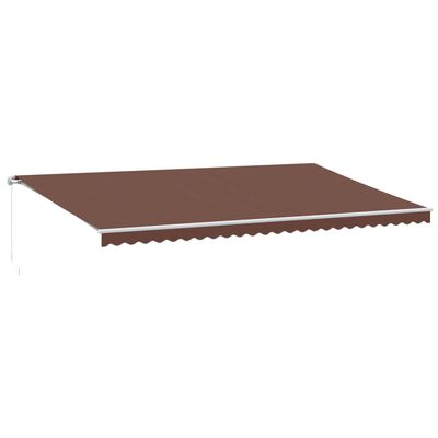 vidaXL Manual Retractable Awning with LED Brown 600x300 cm