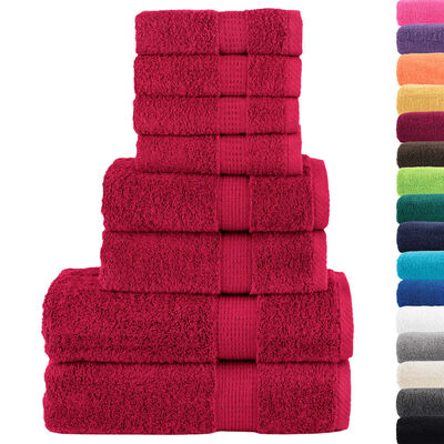 vidaXL 8 Piece Premium Towel Set SOLUND Red 600 gsm