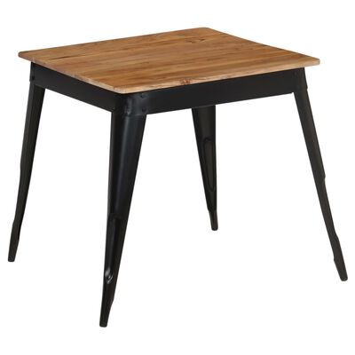 vidaXL Dining Table Solid Acacia Wood and Steel 75x75x76 cm