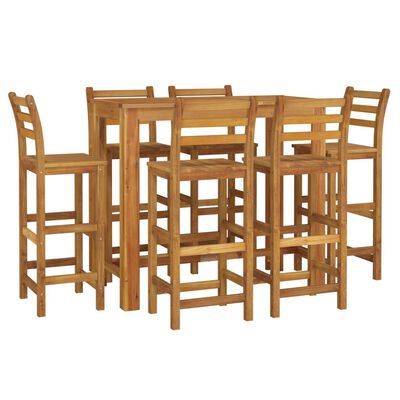 vidaXL 7 Piece Garden Bar Set Solid Wood Acacia