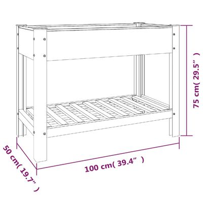 vidaXL Garden Raised Bed with Shelf Grey 100x50x75 cm WPC