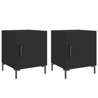 vidaXL Bedside Cabinets 2 pcs Black 40x40x50 cm Engineered Wood