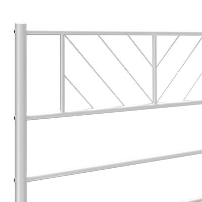 vidaXL Metal Bed Frame without Mattress with Headboard White 100x190 cm