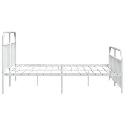 vidaXL Metal Bed Frame without Mattress with Footboard White 200x200 cm