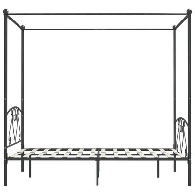 vidaXL Canopy Bed Frame without Mattress Grey Metal 140x200 cm