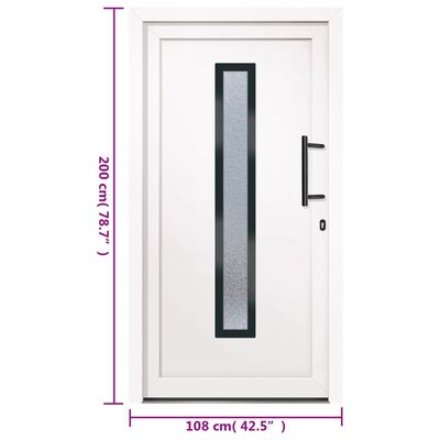 vidaXL Front Door White 108x200 cm PVC