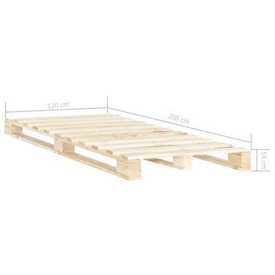 vidaXL Pallet Bed Frame without Mattress Solid Pine Wood 120x200 cm