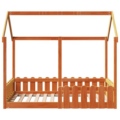 vidaXL Kids' House Bed Frame without Mattress Wax Brown 80x160 cm