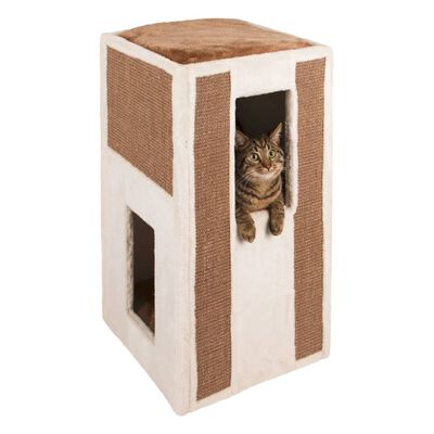 Kerbl Cat Scratching Barrel Galina 40x40x78 cm White and Brown