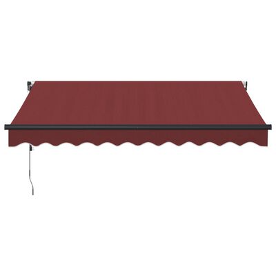 vidaXL Automatic Retractable Awning with LEDs Burgundy 300x250 cm