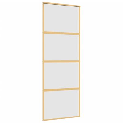 vidaXL Sliding Door Gold 76x205 cm Frosted ESG Glass and Aluminium