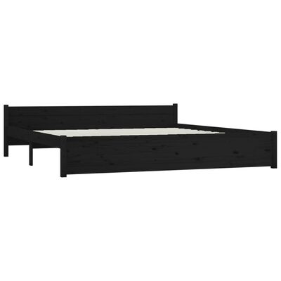 vidaXL Bed Frame without Mattress with Drawers Black Super King