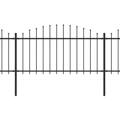 vidaXL Garden Fence with Spear Top Steel (1.25-1.5)x17 m Black