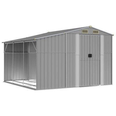 vidaXL Garden Shed Grey 277x279x179 cm Galvanised Steel