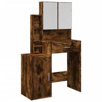 vidaXL Dressing Table with Cabinet Smoked Oak 80x35x132 cm