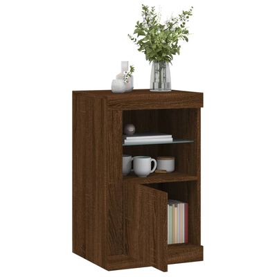 vidaXL Side Cabinet with LED Lights Brown Oak Engineered Wood