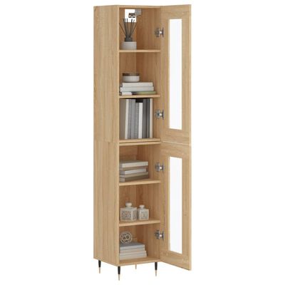 vidaXL Highboard Sonoma Oak 34.5x34x180 cm Engineered Wood