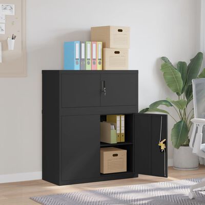 vidaXL File Cabinet Black 90x40x110 cm Steel