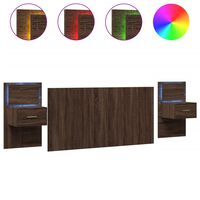 vidaXL Bed Headboard with Cabinets Brown Oak 160 cm Engineered Wood