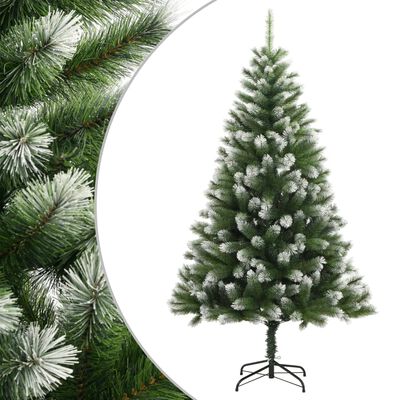 vidaXL Artificial Hinged Christmas Tree with Flocked Snow 240 cm