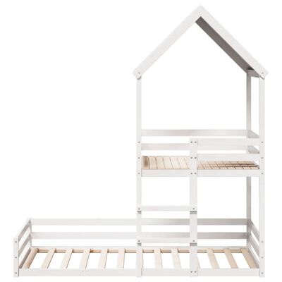 vidaXL Bunk Bed with Roof White 80x200 cm Solid Wood Pine