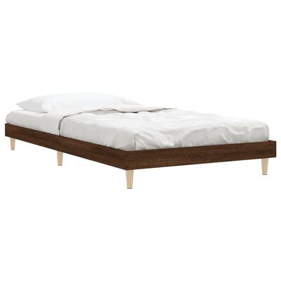 vidaXL Bed Frame without Mattress Brown Oak 90x200 cm Engineered Wood