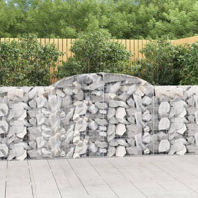 vidaXL Arched Gabion Baskets 10 pcs 300x30x100/120 cm Galvanised Iron