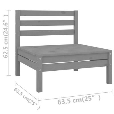 vidaXL 13 Piece Garden Lounge Set Solid Wood Pine Grey