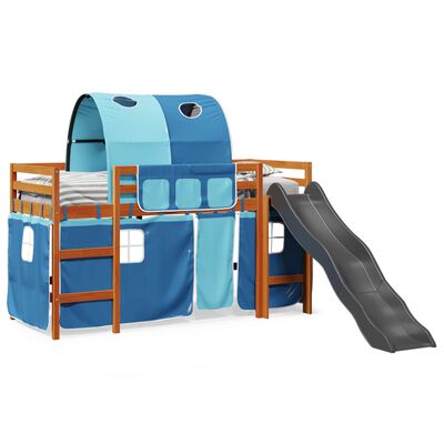 vidaXL Kids' Loft Bed with Tunnel Blue 80x200 cm Solid Wood Pine