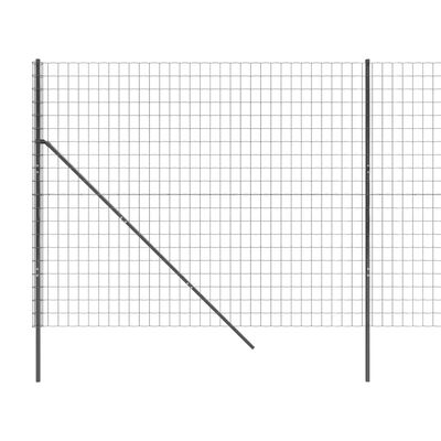 vidaXL Wire Mesh Fence Anthracite 1.6x25 m Galvanised Steel