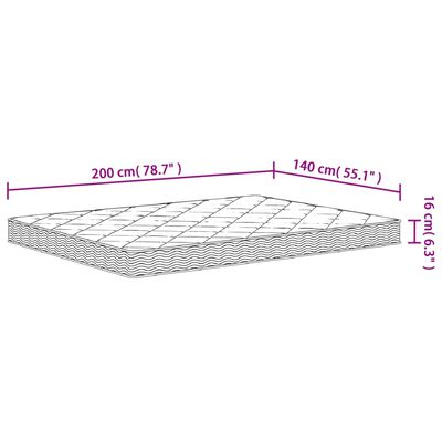 vidaXL Foam Mattress Medium Soft 140x200 cm