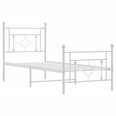 vidaXL Metal Bed Frame without Mattress with Footboard White 80x200 cm