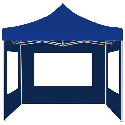 vidaXL Professional Folding Party Tent with Walls Aluminium 3x3 m Blue