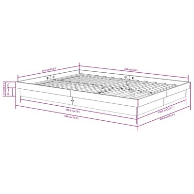 vidaXL Bed Frame without Mattress Solid Wood Double