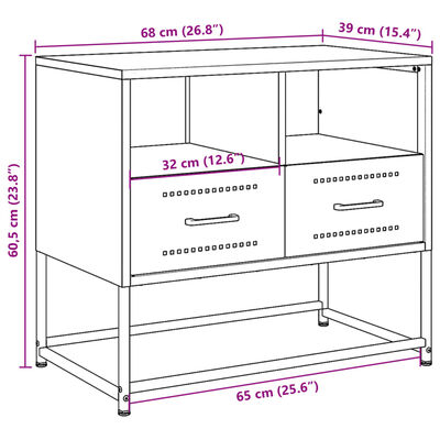 vidaXL TV Cabinet Mustard Yellow 68x39x60.5 cm Steel