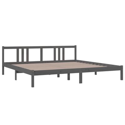 vidaXL Bed Frame without Mattress Grey Solid Wood 200x200 cm