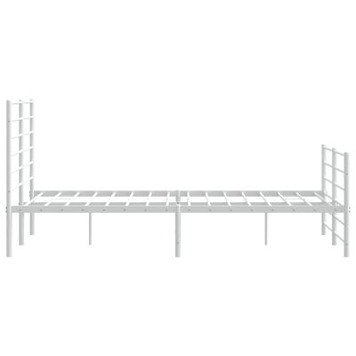 vidaXL Metal Bed Frame without Mattress with Footboard White 120x200 cm