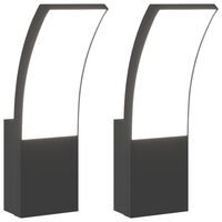 vidaXL Outdoor LED Wall Lights 2pcs Black Die-cast Aluminium