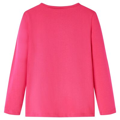 Kids' T-shirt with Long Sleeves Bright Pink 128