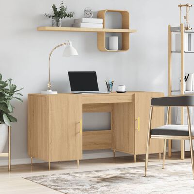 vidaXL Desk Sonoma Oak 140x50x75 cm Engineered Wood