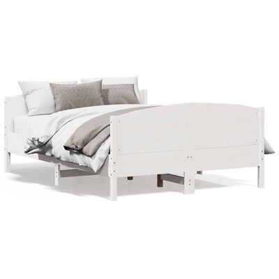 vidaXL Bed Frame without Mattress White 120x200 cm Solid Wood Pine