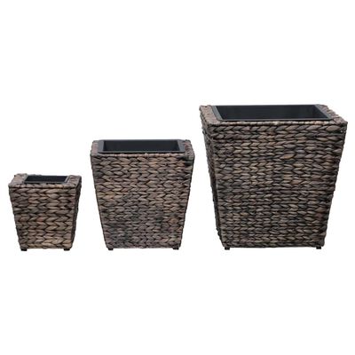 vidaXL Raised Beds 3 pcs Water Hyacinth Brown