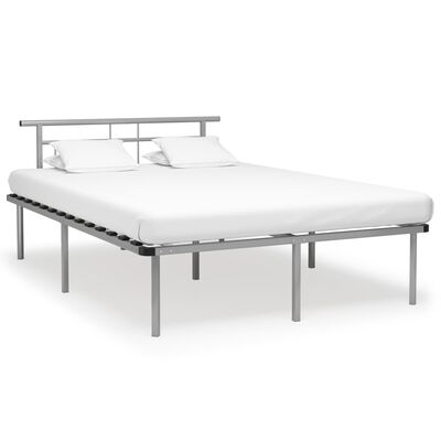 vidaXL Bed Frame without Mattress Grey Metal 140x200 cm